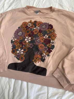 Modern Lux Blush Pink Floral Graphic Sweatshirt